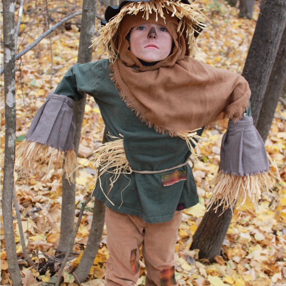 Kids Scarecrow Costume - Green and Brown